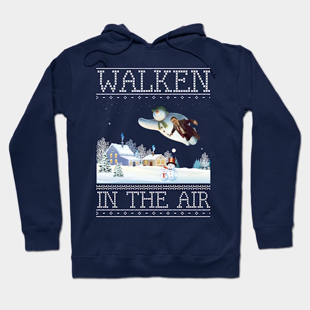 Christopher Walken In The Air Snow Man Christmas Knit Hoodie by Rebus28